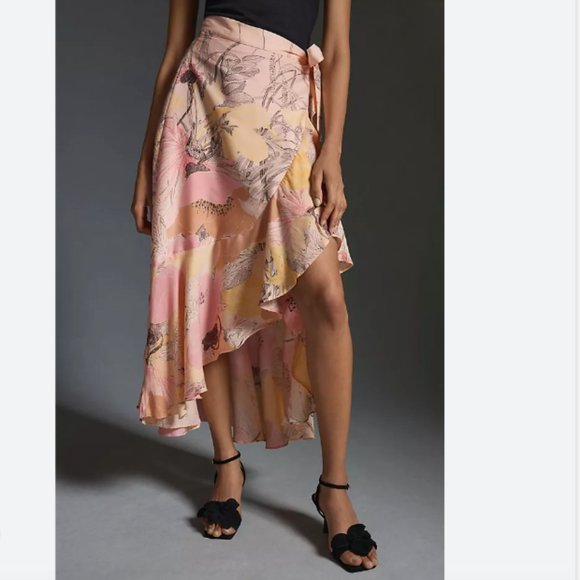 Brand New Maeve Ruffled Wrap Maxi Skirt - Picture 3 of 8